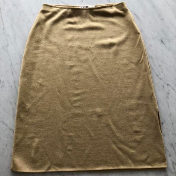 Vintage Salvatore Ferragamo Wool Bodycon Skirt with Slit - Picture 2 of 4